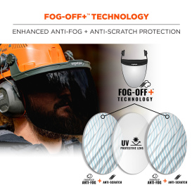 Ergodyne Skullerz 8997 Face Shield Replacement for Cap Style Hard Hat - Smoke