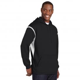 Sport-Tek F246 Tech Fleece Hooded Sweatshirt - Black/White