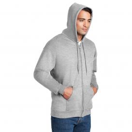 Hanes F283 Ultimate Cotton Full-Zip Hooded Sweatshirt - Ash | Full Source