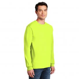 Gildan G2400 Ultra Cotton Long Sleeve T-Shirt - Safety Green | Full Source