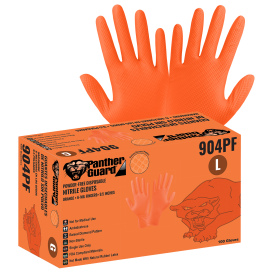 Global Glove 904PF Panther-Guard Powder-Free Nitrile Disposable Gloves - 6 Mil - Orange