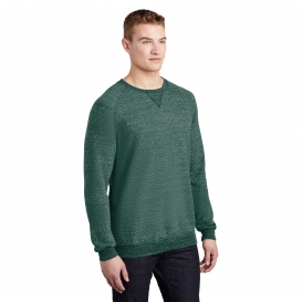Jerzees 91M Snow Heather French Terry Raglan Crew - Forest Green