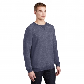 Jerzees 91M Snow Heather French Terry Raglan Crew - Navy
