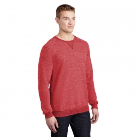 Jerzees 91M Snow Heather French Terry Raglan Crew - Red