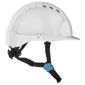 JSP Evolution EV6252SV Deluxe Vented Short Brim Safety Helmet - Wheel Ratchet Suspension - White