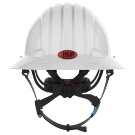 JSP Evolution 6262 Deluxe Full Brim Hard Hat - Wheel Ratchet Suspension - White