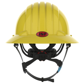 JSP Evolution 6262V Deluxe Full Brim Vented Safety Helmet - Wheel Ratchet Suspension - Yellow