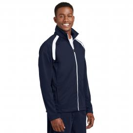 Sport-Tek JST90 Tricot Track Jacket - True Navy/White | Full Source