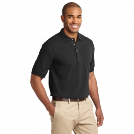 Port Authority K420 Pique Knit Polo - Black | Full Source