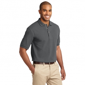 Port Authority K420 Pique Knit Polo - Steel Grey | Full Source