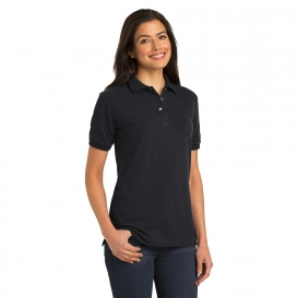 Port Authority L420 Ladies Heavyweight Cotton Pique Knit Polo - Black ...