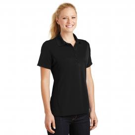 Sport-Tek L475 Ladies Dry Zone Raglan Accent Polo Shirt - Black ...