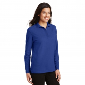 Port Authority L500LS Ladies Long Sleeve Silk Touch Polo - Royal | Full ...