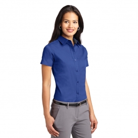 Port Authority L508 Ladies Short Sleeve Easy Care Shirt - Royal/Classic ...