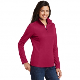 Port Authority L806 Ladies Pinpoint Mesh 1/2-Zip Pullover - Dark Fuchsia