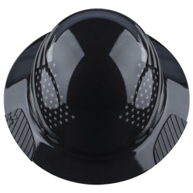 LIFT Safety HDF-25PRG DAX Patriot Full Brim Hard Hat - Ratchet Suspension - Gloss Black