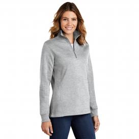 Sport-Tek LST253 Ladies 1/4-Zip Sweatshirt - Athletic Heather | Full Source