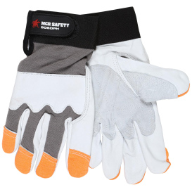 MCR Safety 906DPH Mechanics Grain Goatskin Leather Gloves - Cowhide Double Palm