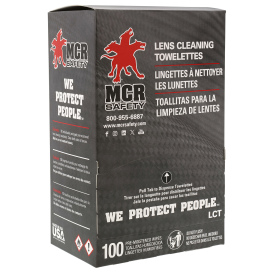 MCR Safety LCT Lens Cleaning Towelettes - 100 Wipes