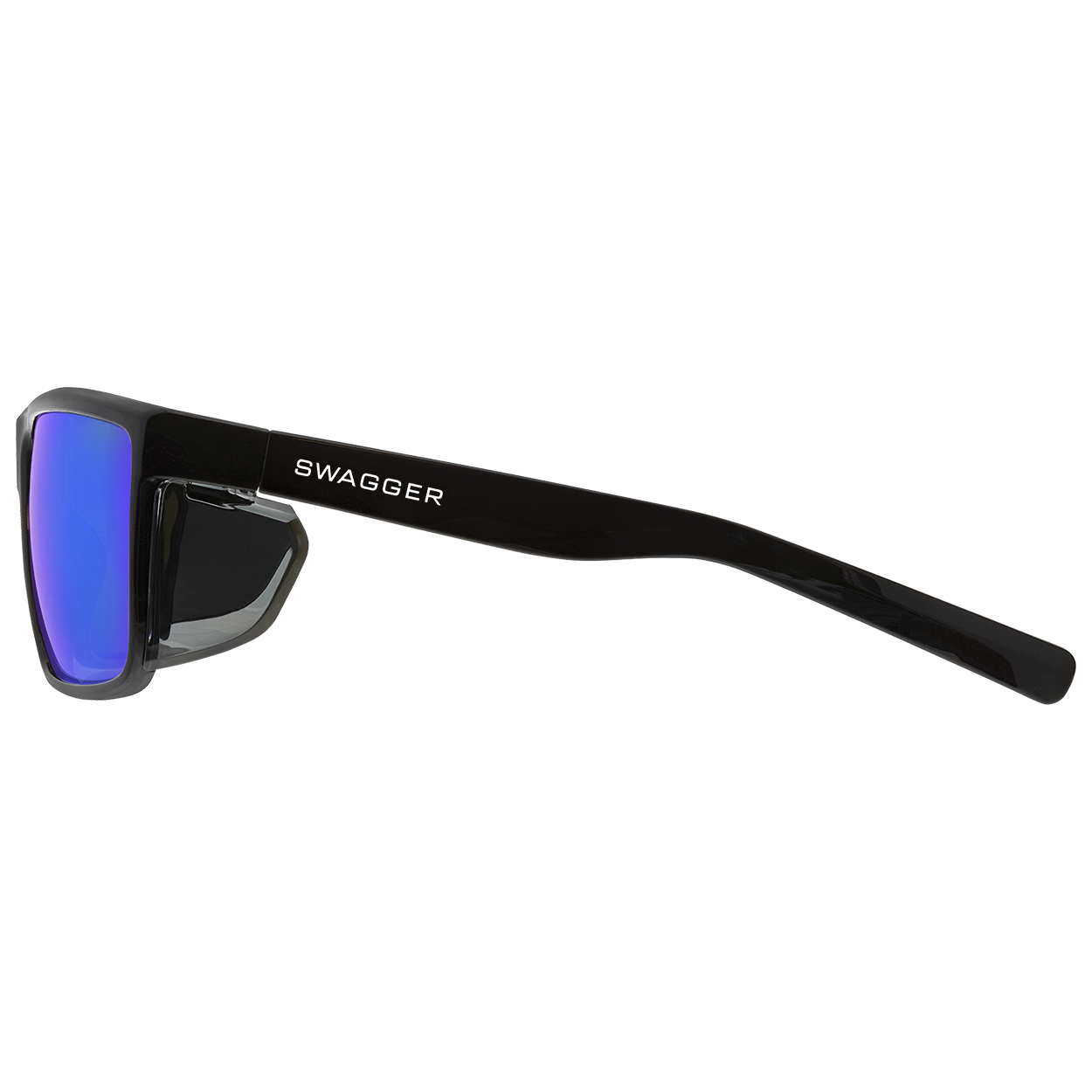 MCR Safety SR2L18B Swagger SR2L Safety Glasses - Black Frame -  Blue Diamond Mirror Lens