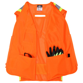 MCR Safety V2100 Type R Class 2 Luminator Two-Tone Mesh Back Safety Vest - Orange