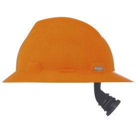 MSA 10021292 V-Gard Full Brim Hard Hat - Fas-Trac Suspension - Hi-Viz Orange