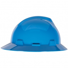 MSA 10058320 V-Gard Full Brim Hard Hat - 1-Touch Suspension - Blue