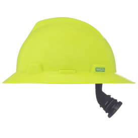 MSA 10061515 V-Gard Full Brim Hard Hat - Fas-Trac Suspension - Hi-Viz Yellow/Green