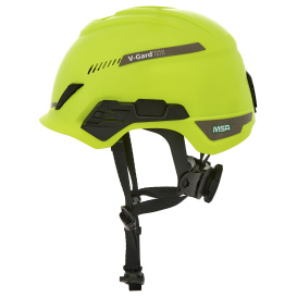 MSA 10194788 V-Gard H1 Trivent Safety Helmet - Fas-Trac Suspension - Hi-Viz Yellow/Green