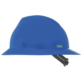 MSA 454732 V-Gard Full Brim Hard Hat - Staz-On Suspension - Blue