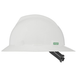 MSA 454733 V-Gard Full Brim Hard Hat - Staz-On Suspension - White