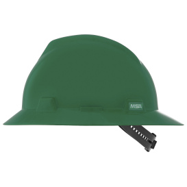 MSA 454735 V-Gard Full Brim Hard Hat - Staz-On Suspension - Green
