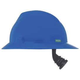 MSA 475368 V-Gard Full Brim Hard Hat - Fas-Trac Suspension - Blue