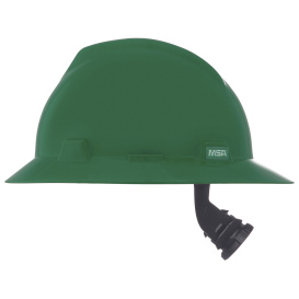 MSA 475370 V-Gard Full Brim Hard Hat - Fas-Trac Suspension - Green