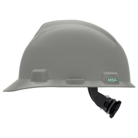 MSA 495855 V-Gard Cap Style Hard Hat - Fas-Trac III Suspension - Silver