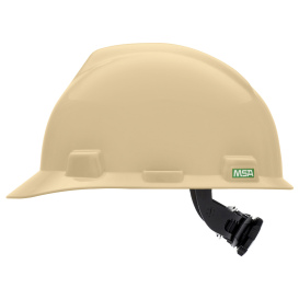 MSA 495856 V-Gard Cap Style Hard Hat - Fas-Trac III Suspension - Light Buff
