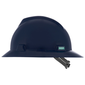 MSA 802976 V-Gard Full Brim Hard Hat - Staz-On Suspension - Dark Canadian Blue