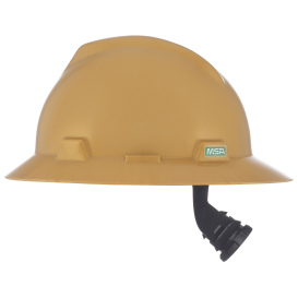 MSA 814053 V-Gard Full Brim Hard Hat - Fas-Trac Suspension - Gold