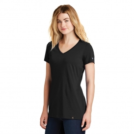 New Era LNEA101 Ladies Heritage Blend V-Neck Tee - Black