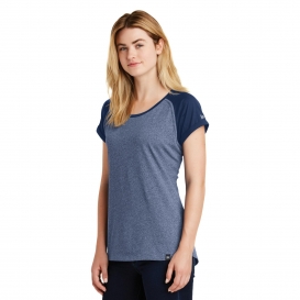New Era LNEA107 Ladies Heritage Blend Varsity Tee - Dark Royal/Dark Royal Twist