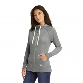 New Era LNEA122 Ladies Sueded Cotton Full-Zip Hoodie - Shadow Grey Heather