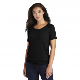 New Era LNEA133 Ladies Tri-Blend Performance Cinch Tee - Black Solid
