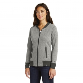 New Era LNEA503 Ladies French Terry Baseball Full-Zip - Light Graphite Twist/Graphite