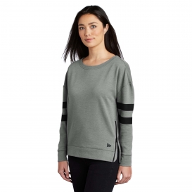 New Era LNEA513 Ladies Tri-Blend Fleece Varsity Crew - Shadow Grey Heather