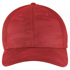 New Era NE1091 Tonal Camo Stretch Tech Mesh Cap - Red Camo