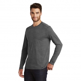 New Era NEA102 Heritage Blend Long Sleeve Crew Tee - Black Heather