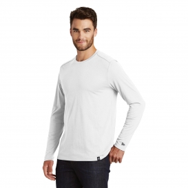 New Era NEA102 Heritage Blend Long Sleeve Crew Tee - White