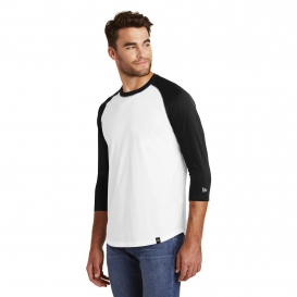 New Era NEA104 Heritage Blend 3/4-Sleeve Baseball Raglan Tee - Black/White