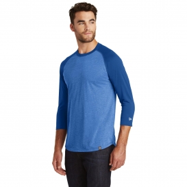 New Era NEA104 Heritage Blend 3/4-Sleeve Baseball Raglan Tee - Royal/Royal Heather