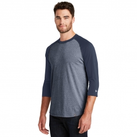 New Era NEA104 Heritage Blend 3/4-Sleeve Baseball Raglan Tee - True Navy/True Navy Twist